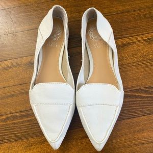 Vince Camuto Miata White Leather Flats - 8 - Gently Used